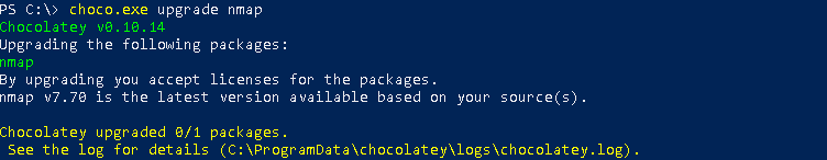 Update Specified Packages, Programs with Chocolatey