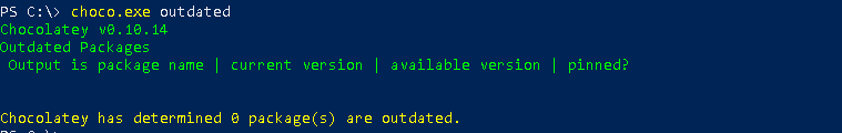 List Outdated/Old Packages with Chocolatey