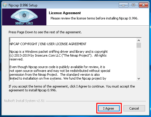 Accept Npcap License