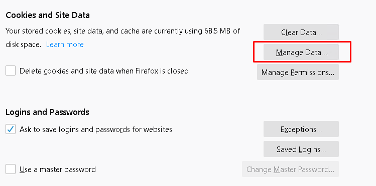Open Cookie List In Firefox