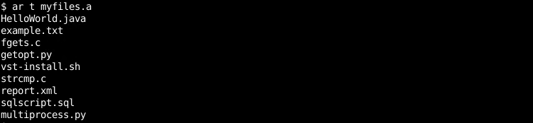 List Contents Of Archive
