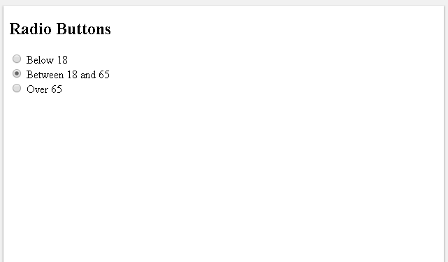 Set Default Radio Button Selection