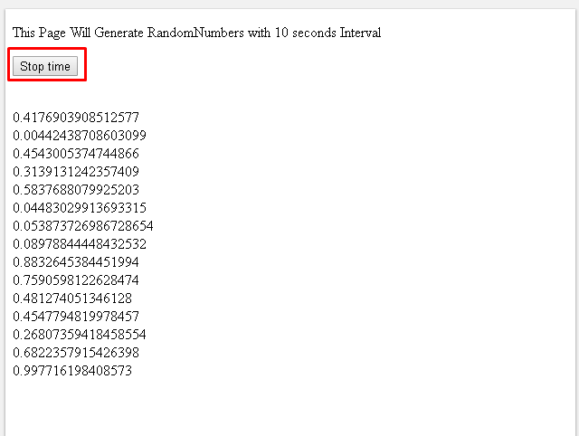 Stop Execution or Timer with clearInterval() Function