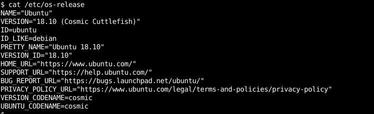 Display /etc/os-release File