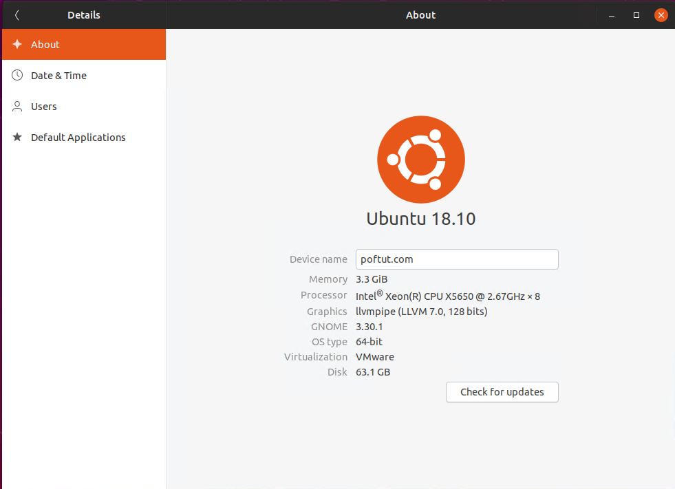 Ubuntu Version Information GUI