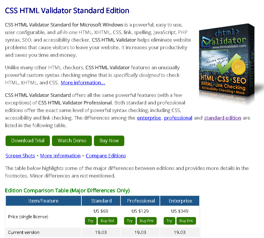 CSS HTML validator