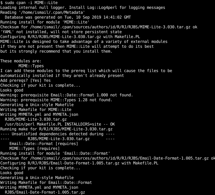 Install Perl Modules With CPAN From Bash