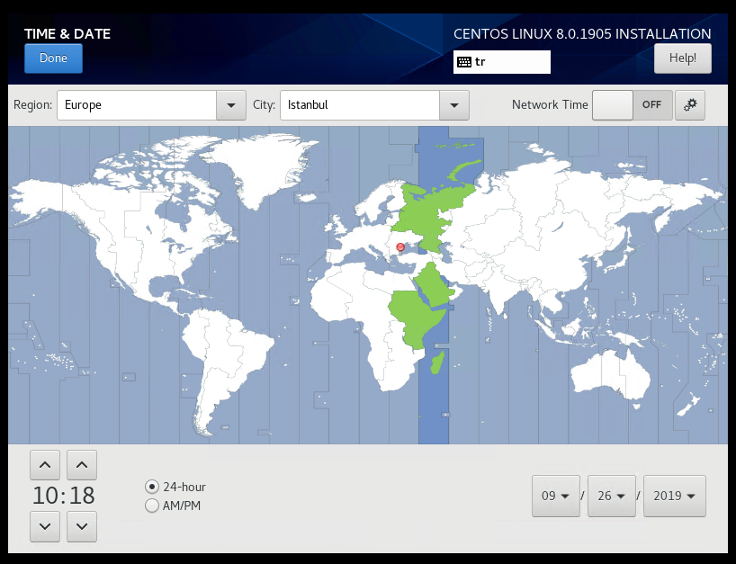 CentOS 8 Install Date&Time