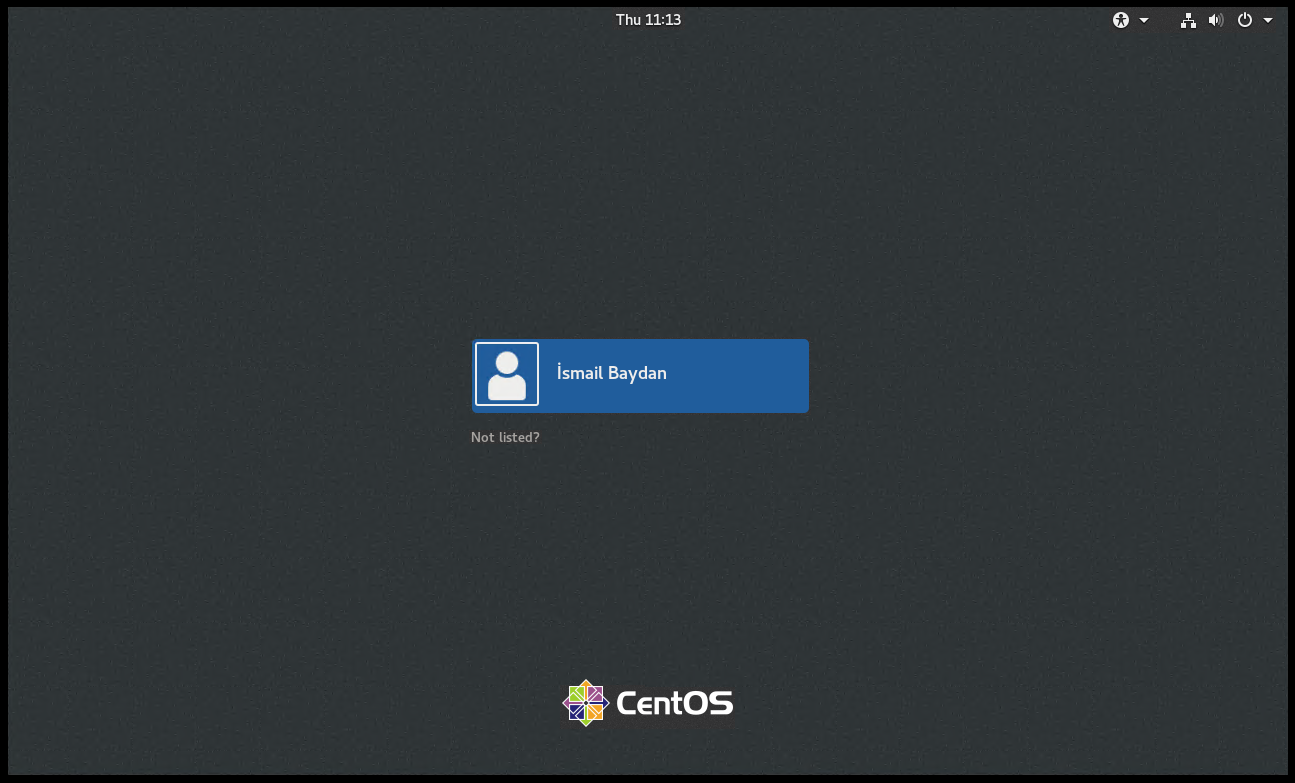 CentOS 8 Login Screen