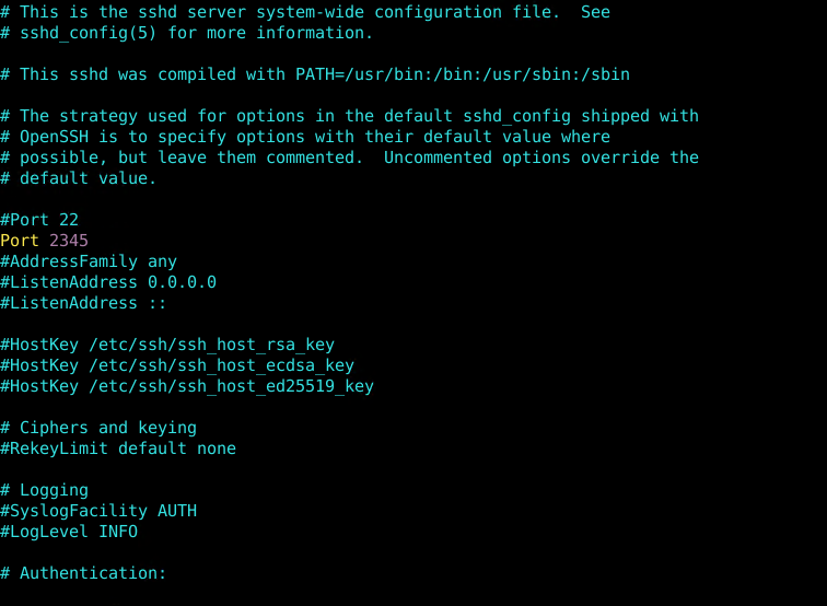Change SSH Port In the Server
