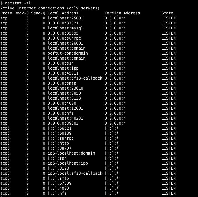Check If Local TCP Port 22 Is Open with Netstat