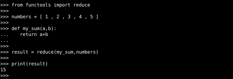 reduce() Function Example