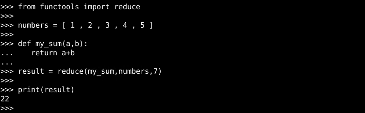 reduce() Example with Initial Value