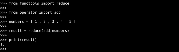 reduce() Function with Operator Functions