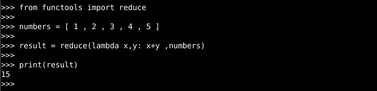 reduce() with Lambda Function