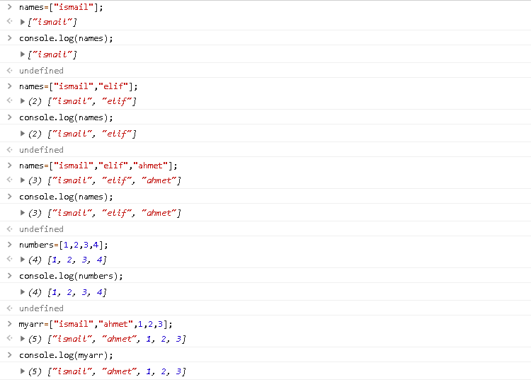 Print Array To The JavaScript Console
