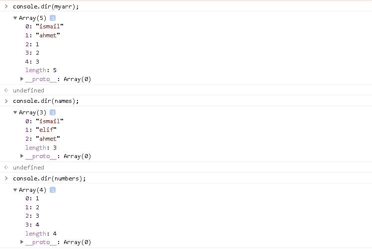 console.log() vs console.dir()