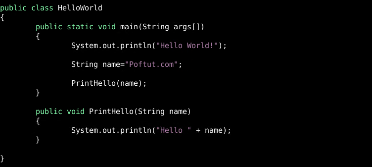 Sample Java Code
