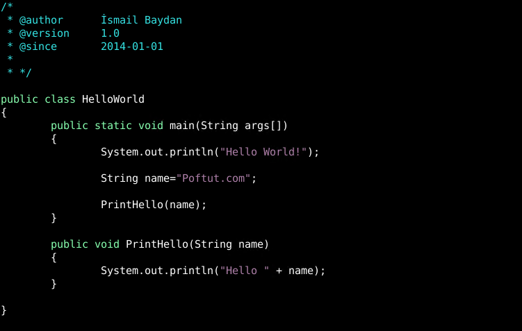 JavaDoc Comments