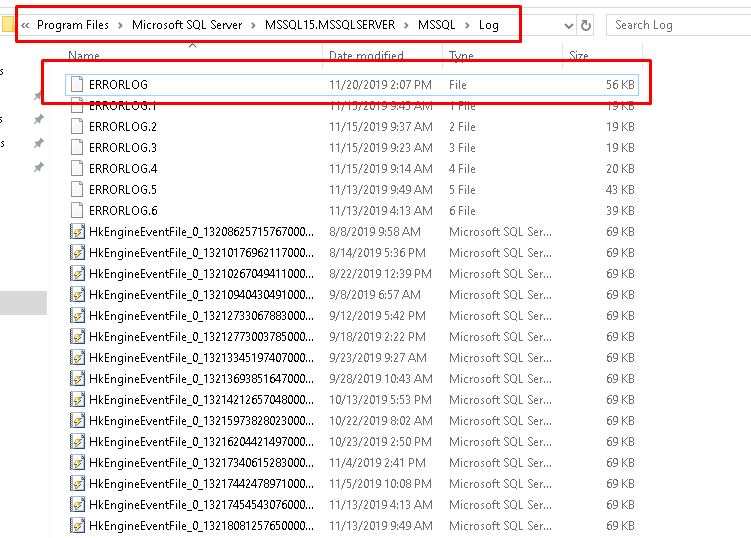 ERRORLOG File Path