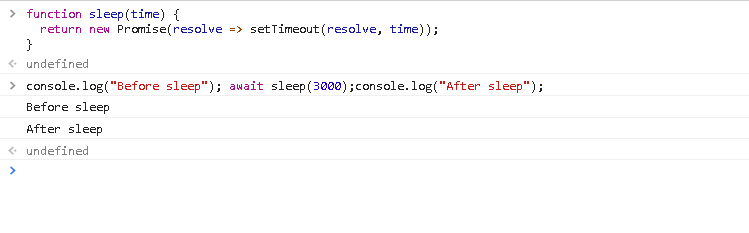 Create and Use sleep() Function with a Promise and setTimeout Function