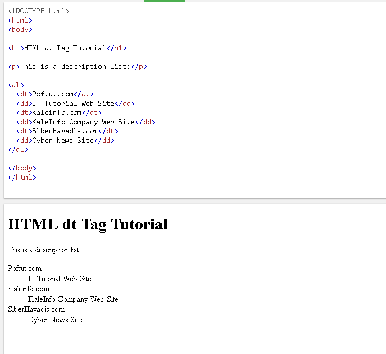 HTML dt标记教程及示例-yiteyi-C++库