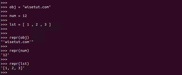 Python repr（）方法教程-yiteyi-C++库