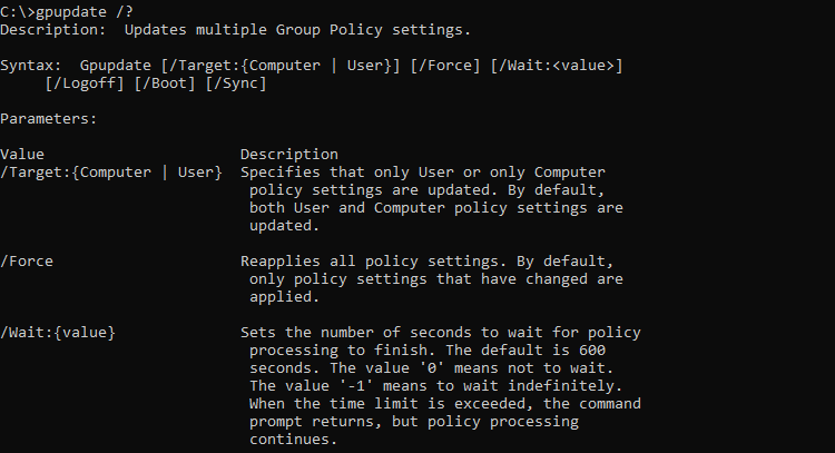 gpupdate–通过Windows命令行界面更新组策略-yiteyi-C++库
