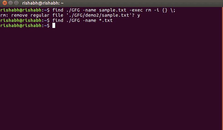  find and delete a file with confirmation