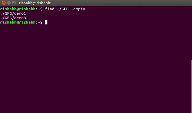 Search for empty files and directories