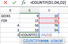 countif