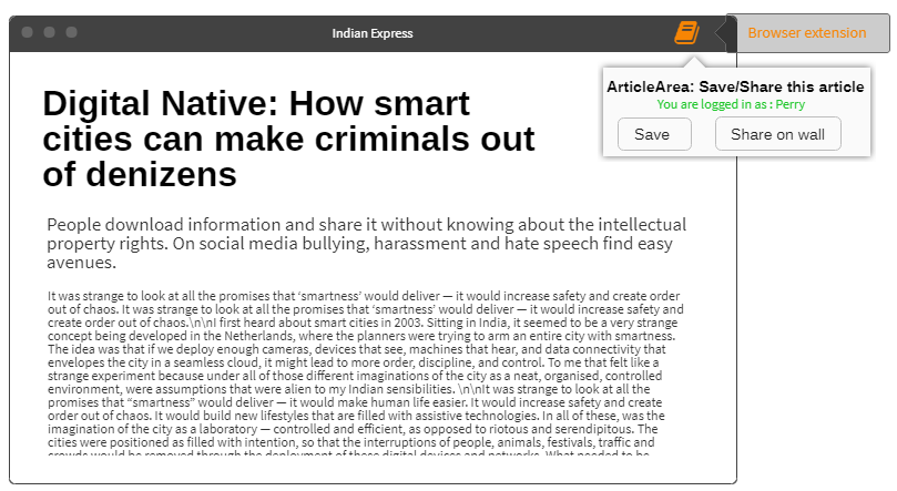 articlearea browser extension