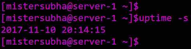 uptime -s