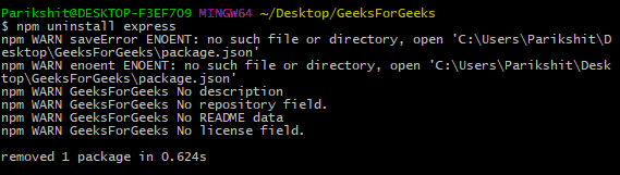 npm install package_name example